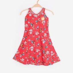 Floral Print V-neck A-line Dress-image-60