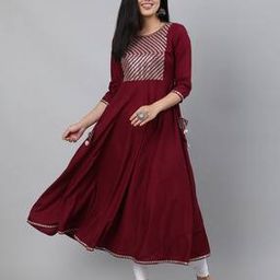 Embroidered Flared Kurta-image-25