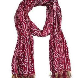 Women Bandhani Print Dupatta with Tassels-image-95
