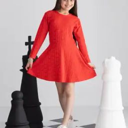 Girls Round-Neck Fit & Flare Dress-picture-12
