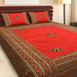 Embroidered King-Size Bedsheet with Pillow Covers-image-32
