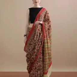 Women Floral Print Pure Cotton Saree-picture-35