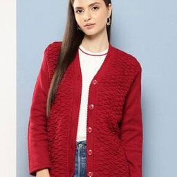 Women V-Neck Cardigan with Button Closure-image-8