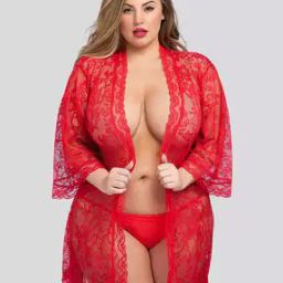 Lace Robe with Waist Tie-Up-image-40