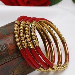 Set of 4 Gold-Plated Bangles-image-49