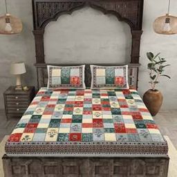 Floral Print Double Bedsheet with Pillow Covers-image-57