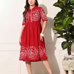 Women Floral Print Empire Dress-picture-12