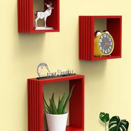 Set of 3  3D Design Louvers Wall Shelf Rack-28