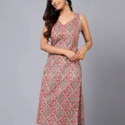 Sleeveless Printed Straight Kurti-image-112