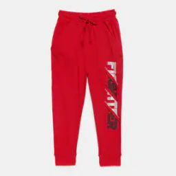 Boys Typographic Print Joggers with Drawstring Waist-47