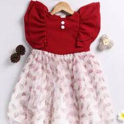Girls Geometric Print Fit & Flare Dress-image-59
