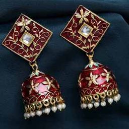 Gold-Plated Kundan-Studded Jhumkas-image-50