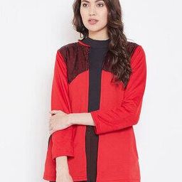 Embellished Open-Front Shrug with Insert Pockets-52