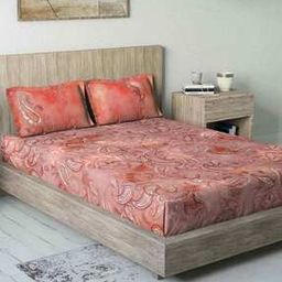 Paisley Print Double Bedsheet with Pillow Covers-14