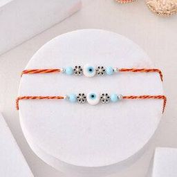 Men Set of 2 Evil Eye Tie-Up Rakhis-image-95