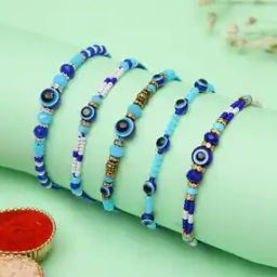Men Set of 5 Evil Eye Tie-Up Rakhis-image-23