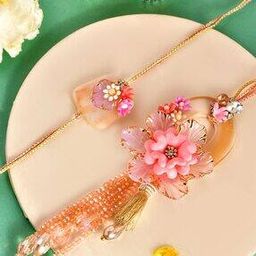 Set of 2 Flower Bhaiya & Bhabi Tie-Up Rakhis-image-5