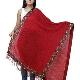 Women Striped Stole with Tassels-image-1