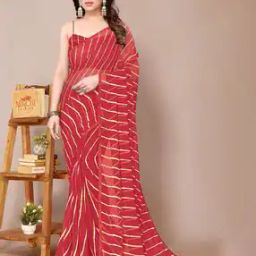 Women's Georgette Leheriya Print Saree-picture-21