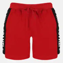 Typographic Print Shorts with Drawstring Waist-image-53