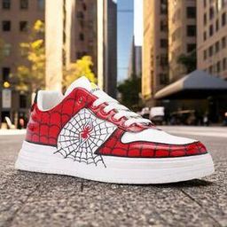 Men Spiderman Print Round-Toe Lace-Up Shoes-image-34