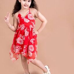 Floral Print V-neck Fit & Flare Dress-image-2