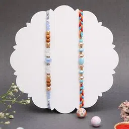 Men Set of 2 Stone-Studded Tie-Up Rakhis-image-5