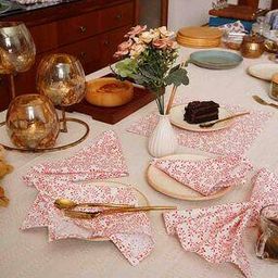 Pack of 6 Leaf Print Table Napkins-image-47