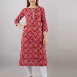 Bandhani Print Straight Kurta-image-58