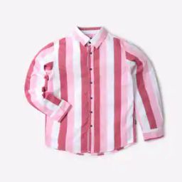 Alloy Striped Shirt with Spread Collar-image-39