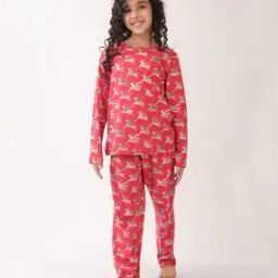 Girls Printed T-Shirt & Pyjamas Set-image-34