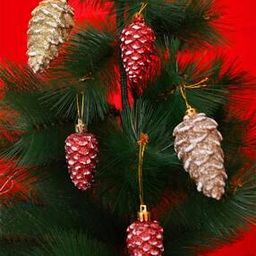 Set of 5 Glitter Pinecones Ornaments-image-67