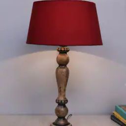 Wooden Table Lamp with Shade-30