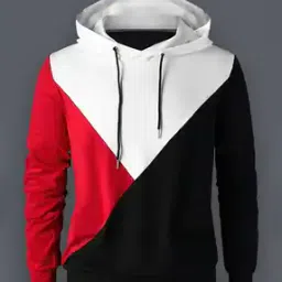 Colourblock Hoodie with Ribbed Hem-picture-6