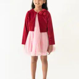 Girls Floral Applique Shrug with Full Sleeves-image-34