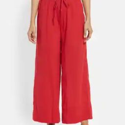 Cotton Palazzos with Drawstring Waist-image-7