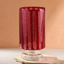 Fabindia Red Glass Candle Holder-picture-39