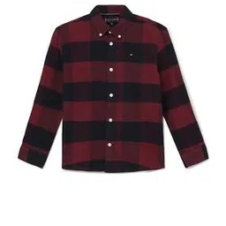 tommy hilfiger Boys Checked Regular Fit Shirt with Spread Collar-picture-34