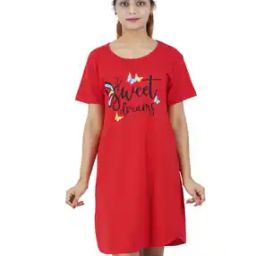 Women Regular Fit Graphic Nightshirt-image-95