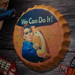 eazywagon Orange Metal We Can Do It Wall Decor-picture-26