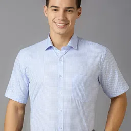 MARK & ALBERT Men India Slim Fit Spread Collar Checked Cotton Formal Shirt-image-98
