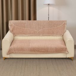 MORADO Peach-Coloured & Cream-Coloured Printed Other Sofa Cover image 5