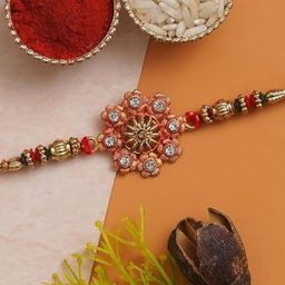 Nutts Designer Rakhi With Pooja Thali Roli Chawal & Rakhi Gifts Set-image-86