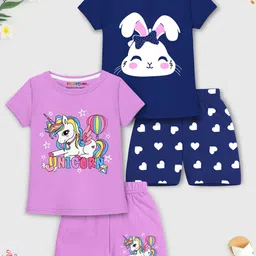 YK X Trampoline Girls Printed T-shirt with Shorts-image-20