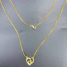 Psight Unisex Crystal Studded Heart Shaped Pendants with Chains-18