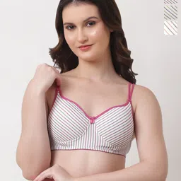 Narsingha Dreams Pack Of 3 Women Striped Full Coverage Lightly Padded T-shirt Bra-42