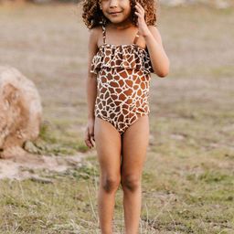 StyleCast x Revolte Girls Printed Shoulder Straps Neck Swimming Dress-image-108