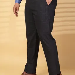 plusS Men Checked Plus Size Formal Trousers image 5