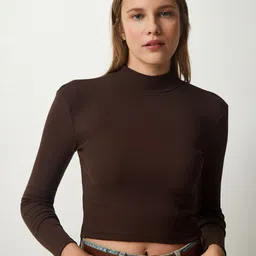 Happiness istanbul Ribbed Fitted Crop Top-image-43