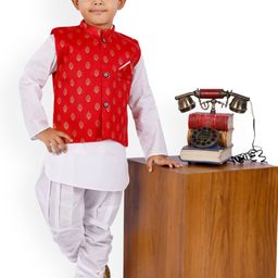 NEW GEN Boys Floral Regular Kurta with Dhoti Pants-picture-26